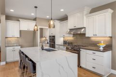 New kitchen with white cabinets